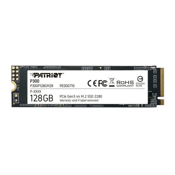 Patriot P300 128GB Internal SSD - NVMe PCIe Gen 3x4 - M.2 2280 - Solid State Drive - P300P128GM28