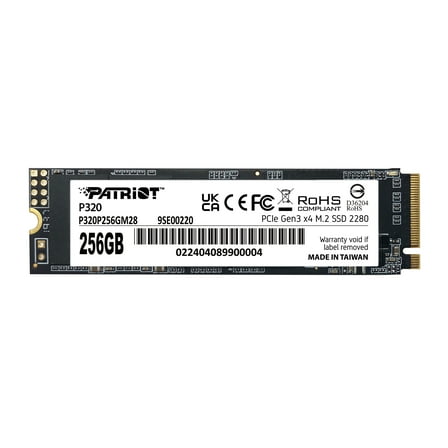 Patriot P320 256GB Internal SSD - NVMe PCIe Gen 3x4 - M.2 2280 - Solid State Drive - P320P256GM28