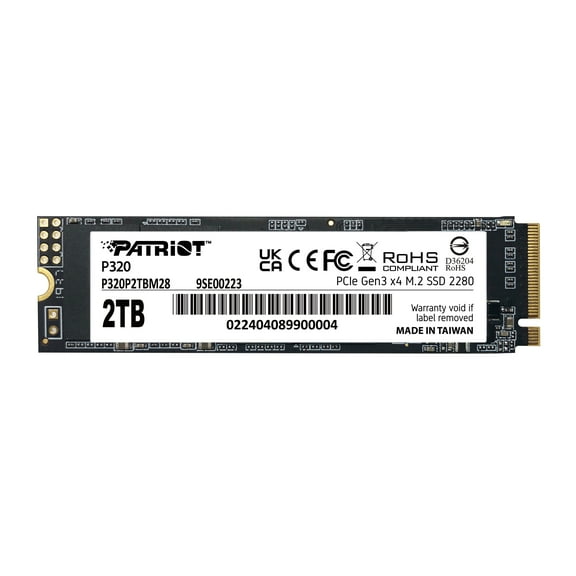 Patriot P320 2TB Internal SSD - NVMe PCIe Gen 3x4 - M.2 2280 - Solid State Drive - P320P2TBM28