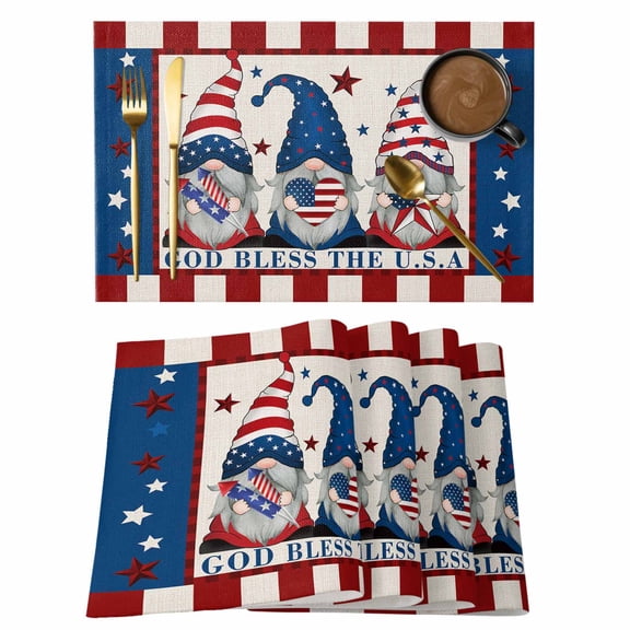Patriot Pentagram Placemats Set of 1, Non-Slip Place Mats Washable Table Mats for Kitchen Dining Table Decorations Indoor/Outdoor