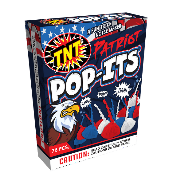 Patriot Pop-Its, Brand TNT Fireworks, Red White and Blue Snaps, Snap N Pop, 75pcs, Party Noisemakers