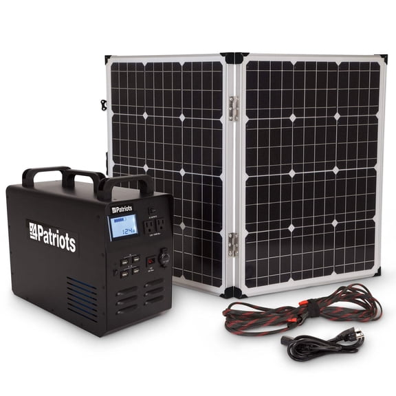 Patriot Power Generator - Fume-FREE, Silent & Safe Lithium-Iron-Phosphate Battery - 100-Watt Solar Panel Included- Reliable Power Source During An Outage - Quiet And Portable - 2,500 + Lifecycles