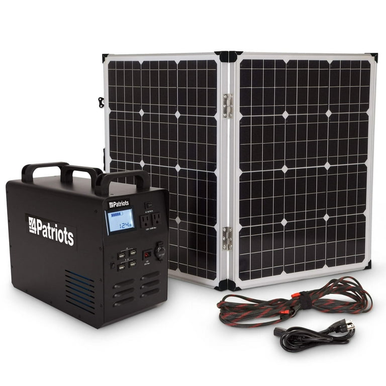 Patriot Power Generator - Fume-FREE, Silent & Safe Lithium-Iron-Phosphate  Battery - 100-Watt Solar Panel Included- Reliable Power Source During An ...