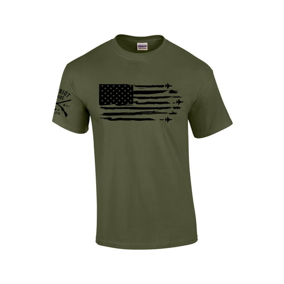 Patriot Pride By Air, By Land, By Sea American Military Mens Short Sleeve T-shirt Graphic Tee-Military-medium
