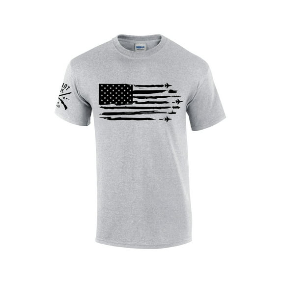 Patriot Pride By Air, By Land, By Sea American Military Mens Short Sleeve T-shirt Graphic Tee-Sports Grey-6xl