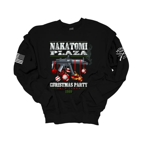Patriot Pride Christmas Sweatshirt Nakatomi Plaza Christmas Movie Crewneck Sweatshirt-Black-medium