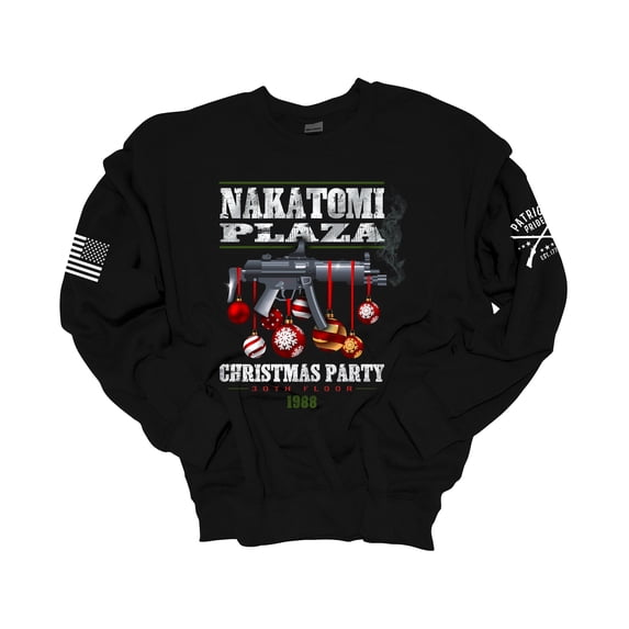 Patriot Pride Christmas Sweatshirt Nakatomi Plaza Christmas Movie Crewneck Sweatshirt-Black-xxl
