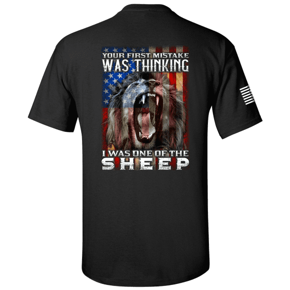 Patriot Pride Collection Your First Mistake Was Thinking I Was One of the Sheep Men's Short Sleeve T-shirt-Black-medium