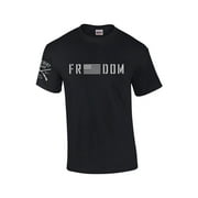 Patriot Pride Freedom American Flag Mens Short Sleeve T-shirt Graphic Tee-Black-small