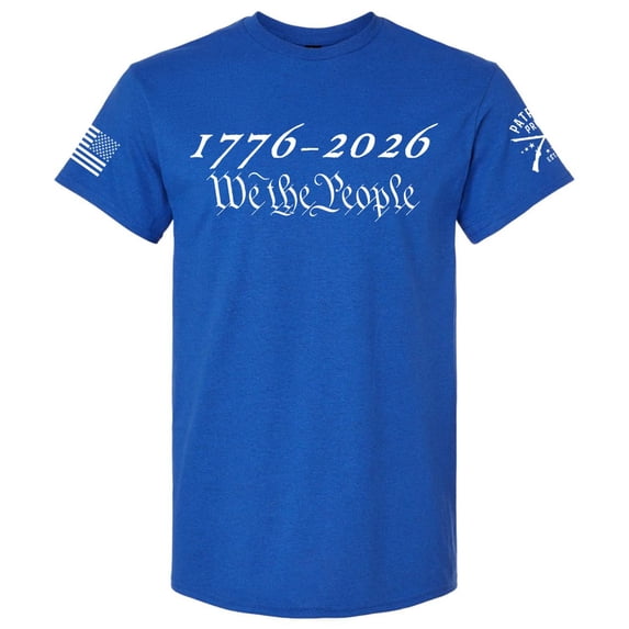 Patriot Pride Men's 1776-2026 We The People T-Shirt - 250th Anniversary Patriotic Tee America Semiquincentennial-Antique Royal-Small
