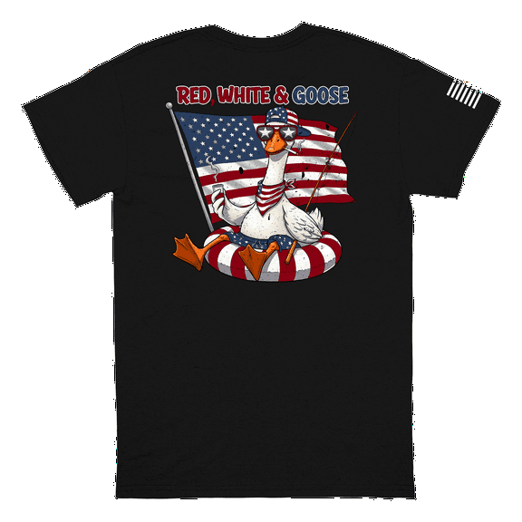 Patriot Pride Men's American Flag Sleeve Fourth of July Graphic Tees - Short Sleeve Tshirt - Independence Day Apparel, Red White, & Goose-3X-Large