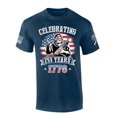 thumbnail image 1 of Patriot Pride Men's Bigfoot Celebrating 250 Years of America 1776 USA Flag Short Sleeve T-Shirt, Patriotic Shirts for Men, Heather Navy-4X-Large, 1 of 2