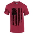 thumbnail image 1 of Patriot Pride Men's Distressed American Flag Patriotic Short Sleeve T-shirt Graphic Tee-Antique Cherry-xxxl, 1 of 4