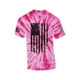 thumbnail image 1 of Patriot Pride Men's Distressed American Flag Patriotic Short Sleeve T-shirt Graphic Tee-Pink Tie Dye-xxl, 1 of 4