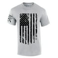 thumbnail image 1 of Patriot Pride Men's Distressed American Flag Patriotic Short Sleeve T-shirt Graphic Tee-Sports Grey-4xl, 1 of 4