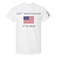 thumbnail image 1 of Patriot Pride Men’s Gildan Graphic T-Shirt – 250th Anniversary 1776–2026 American Flag Design -White-Small, 1 of 2