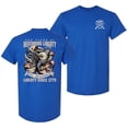 thumbnail image 1 of Patriot Pride Men’s Graphic T-Shirt – 250th Anniversary of Defending Liberty, Eagle in Ribbon Design, Antique Royal, Large, 1 of 2