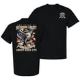thumbnail image 1 of Patriot Pride Men’s Graphic T-Shirt – 250th Anniversary of Defending Liberty, Eagle in Ribbon Design, Black, Small, 1 of 2