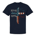 thumbnail image 1 of Patriot Pride Men's Graphic T-Shirt - Stand for the Flag, Kneel for the Cross, American Flag Cross Design-Navy-small, 1 of 1