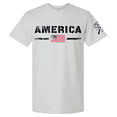 thumbnail image 1 of Patriot Pride Men's Patriotic Graphic T-Shirt - Distressed Bold America Lettering With American Flag Design-Ash-4xl, 1 of 1