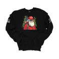 thumbnail image 1 of Patriot Pride Men's Political Christmas Santa Claus Wearing Trump MAGA Cap Crewneck Sweatshirt-Black-Small, 1 of 1