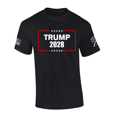 Patriot Pride Men's Trump 2028 Stars Graphic Short Sleeve T-Shirt -Black-4xl