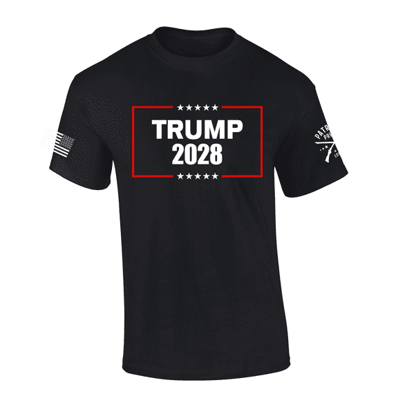Patriot Pride Men's Trump 2028 Stars Graphic Short Sleeve T-Shirt -Black-xxl