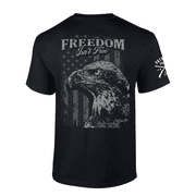 Patriot Pride Mens Graphic T-Shirt - Freedom Isnt Free American Flag, Bald Eagle-Black-large