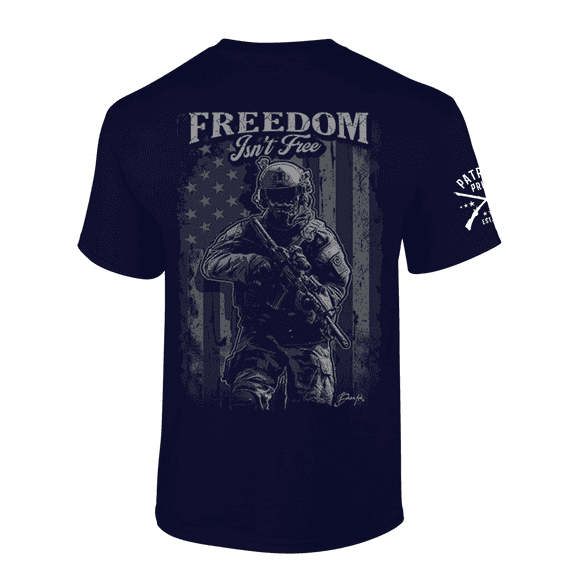 Patriot Pride Mens Graphic T-Shirt - Freedom Isn't Free American Flag, Solider-Navy-6xl