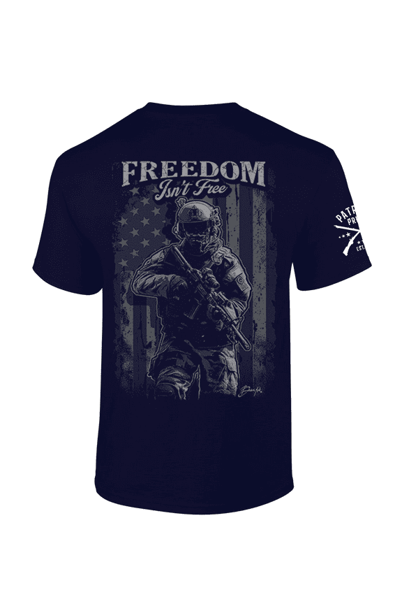Patriot Pride Mens Graphic T-Shirt - Freedom Isn't Free American Flag, Solider-Navy-6xl