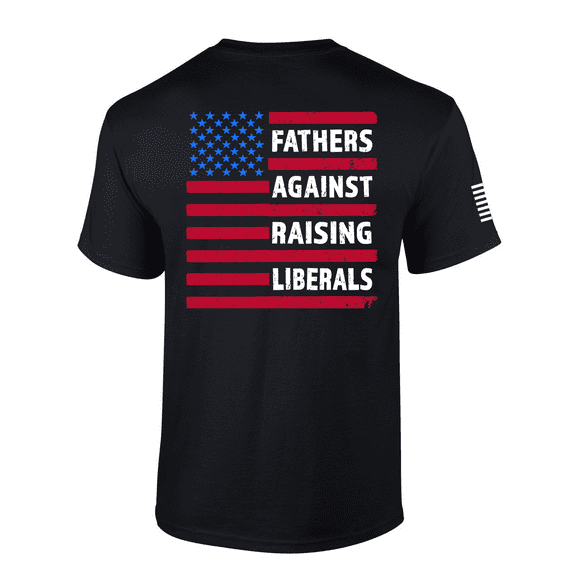 Patriot Pride Mens Humorous Political Fathers Against Raising Liberals Short Sleeve T-Shirt, Dad Gift for Father's Day, Black-5X-Large