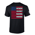 thumbnail image 1 of Patriot Pride Mens Humorous Political Fathers Against Raising Morons Short Sleeve T-Shirt, Dad Gift for Father's Day, Black-Small, 1 of 1