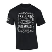 Patriot Pride Mens Patriotic T-shirt Second Amendment 1776 Label American Flag Mens Short Sleeve Tshirt Graphic Tee-Black-large