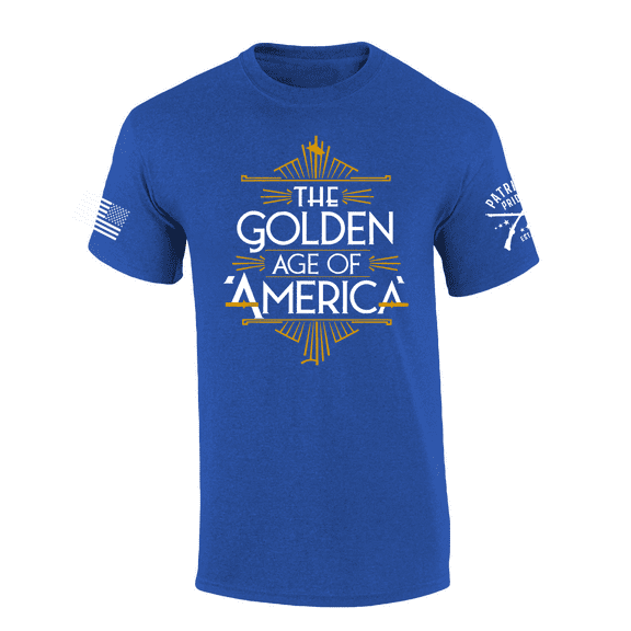 Patriot Pride Mens Political The Golden Age Of America Short Sleeve T-Shirt-Antique Royal-medium