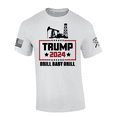 thumbnail image 1 of Patriot Pride Mens Political Trump 2024 Oil Rig Drill Baby Drill Short Sleeve T-Shirt-White-X-Large, 1 of 1