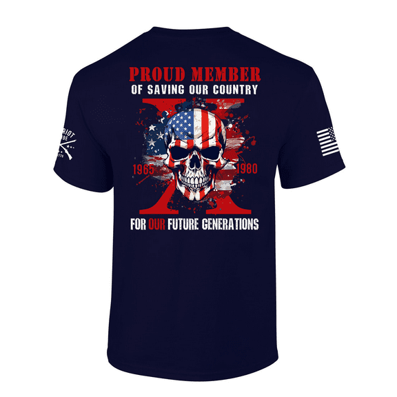 Patriot Pride Mens Proud Member Gen X Saving Our Country Short Sleeve T-Shirt-Navy-X-Large