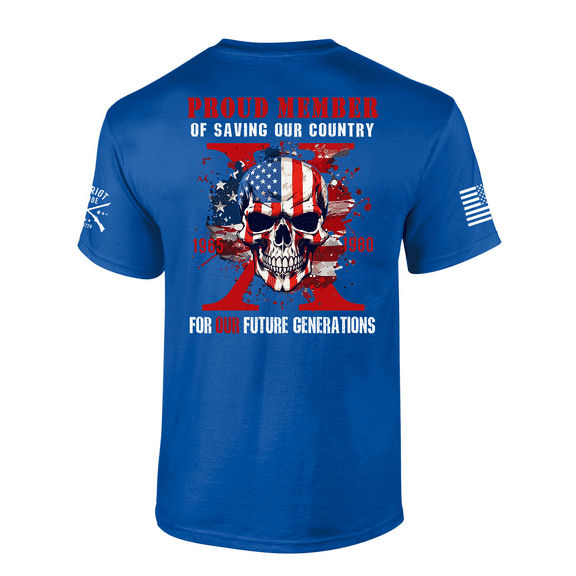 Patriot Pride Mens Proud Member Gen X Saving Our Country Short Sleeve T-Shirt-Royal-Small