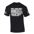 thumbnail image 1 of Patriot Pride Mens Trump 2024 Distressed Flag Drill Baby Drill Oil Short Sleeve T-Shirt-Black-3X-Large, 1 of 1
