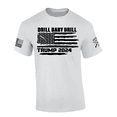thumbnail image 1 of Patriot Pride Mens Trump 2024 Distressed Flag Drill Baby Drill Oil Short Sleeve T-Shirt-White-3X-Large, 1 of 1