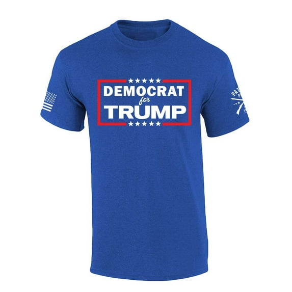 Patriot Pride Mens Trump Tshirt Democrat For Trump Short Sleeve T-shirt-Heather Royal-4xl