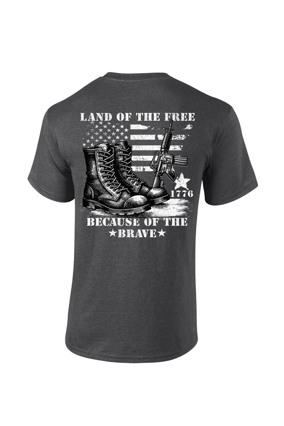 Patriot Pride Reckless Patriot Men's 4th of July Graphic T-Shirt - Land of The Free Because of The Brave Design-Heather Grey-xxxl
