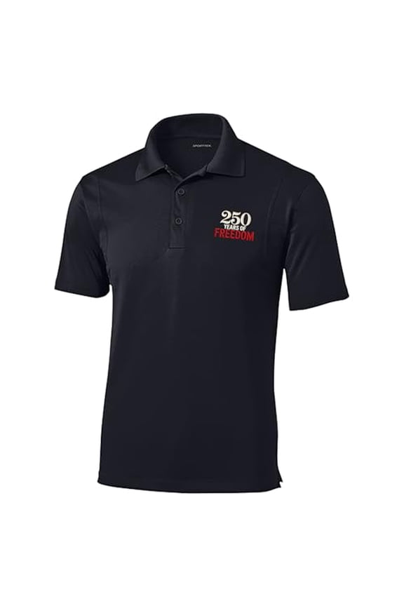 Patriot Pride Reckless Patriot Men’s Graphic Polo T-Shirt – 250 Years of Freedom USA Anniversary Tribute Design, Black, Small