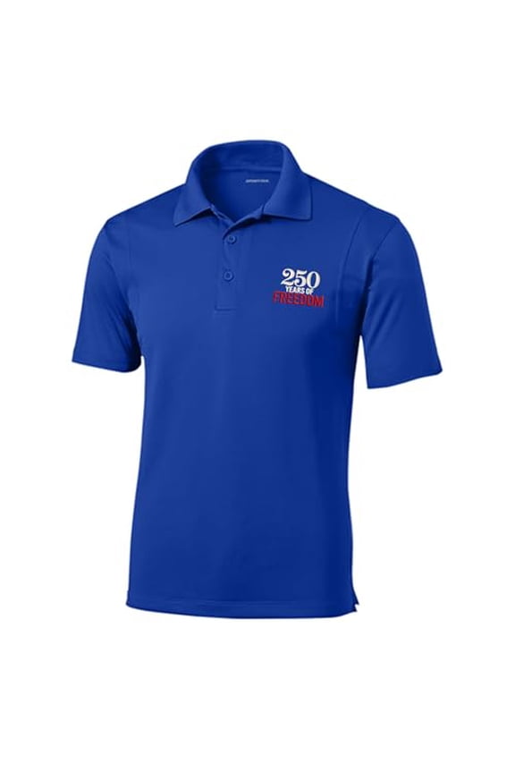 Patriot Pride Reckless Patriot Men’s Graphic Polo T-Shirt – 250 Years of Freedom USA Anniversary Tribute Design, Royal, Small