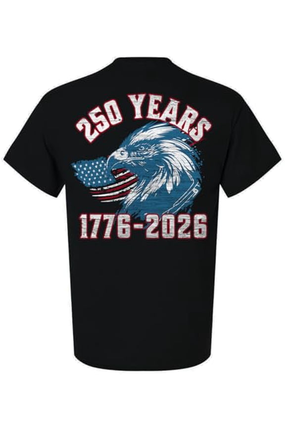 Patriot Pride Reckless Patriot Men’s Graphic T-Shirt – 250 Years 1776–2026 Distressed American Flag Eagle Tribute Design, Black, 3X-Large