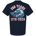 thumbnail image 1 of Patriot Pride Reckless Patriot Men’s Graphic T-Shirt – 250 Years 1776–2026 Distressed American Flag Eagle Tribute Design, Navy, Medium, 1 of 5