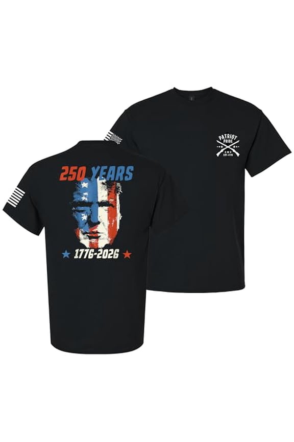 Patriot Pride Reckless Patriot Men’s Graphic T-Shirt – 250 Years Anniversary 1776-2026 Trump in American Flag Design, Black, 6XL