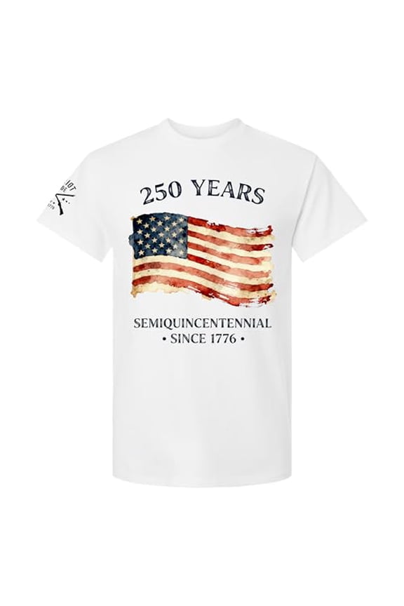 Patriot Pride Reckless Patriot Men’s Graphic T-Shirt – 250 Years of USA Semiquincentennial Since 1776 Flag Design, White, 2XL