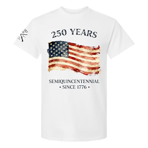 Patriot Pride Reckless Patriot Men’s Graphic T-Shirt – 250 Years of USA Semiquincentennial Since 1776 Flag Design, White, Small