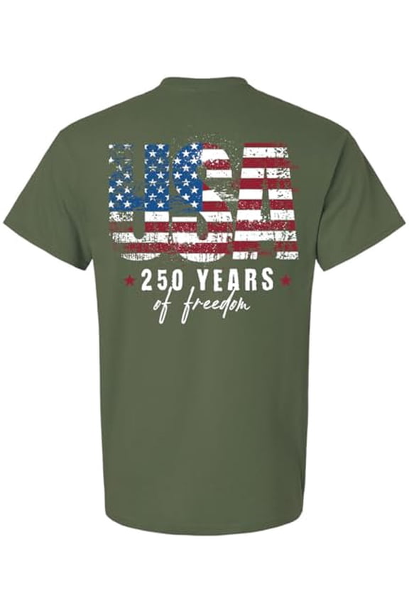 Patriot Pride Reckless Patriot Men’s Graphic T-Shirt – Distressed USA Flag 250 Years of Freedom Tribute Design, Military, 3X-Large