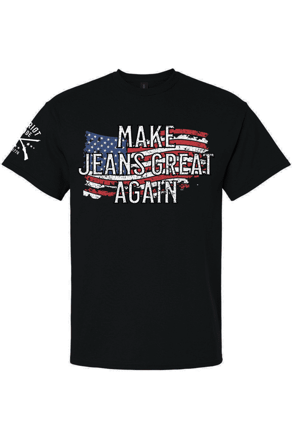 Patriot Pride Reckless Patriot Mens Graphic T-Shirt - Patriotic American Flag Make Jeans Great Again Design-Black-medium